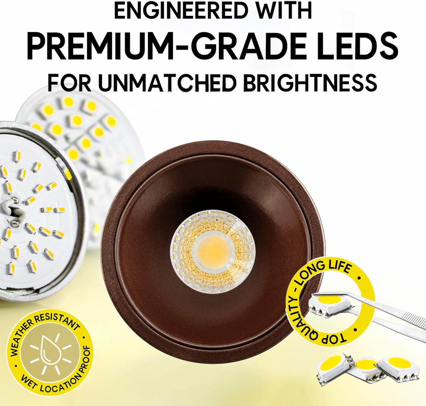 P-7066 2 Inch Millwork Trimless Round Bronze HO 14-8W, 1200-750 Lumens 5CCT Recessed Light