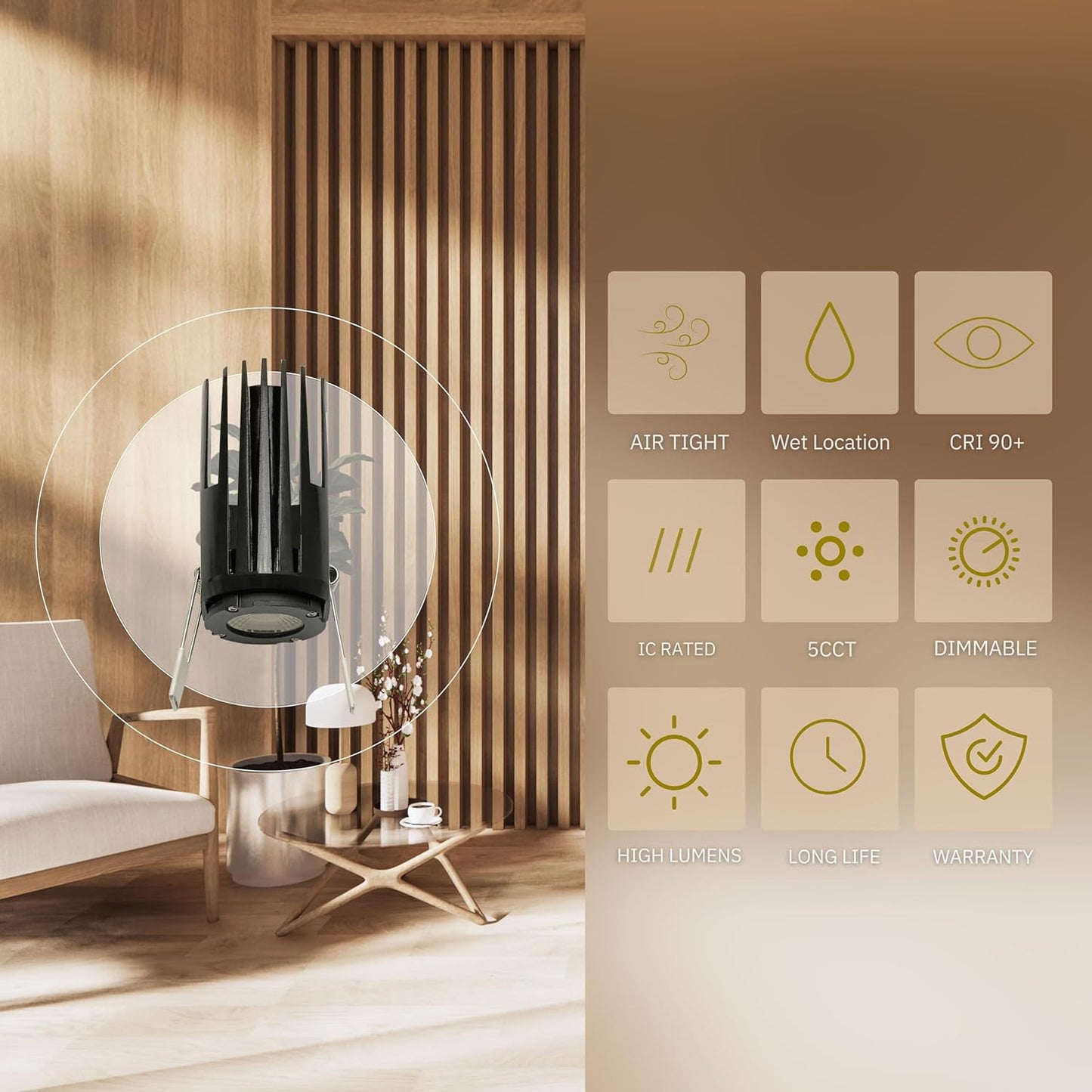 P-6147 2 Inch Engine 20W 1700/1200 Lumens 5CCT Recessed Light