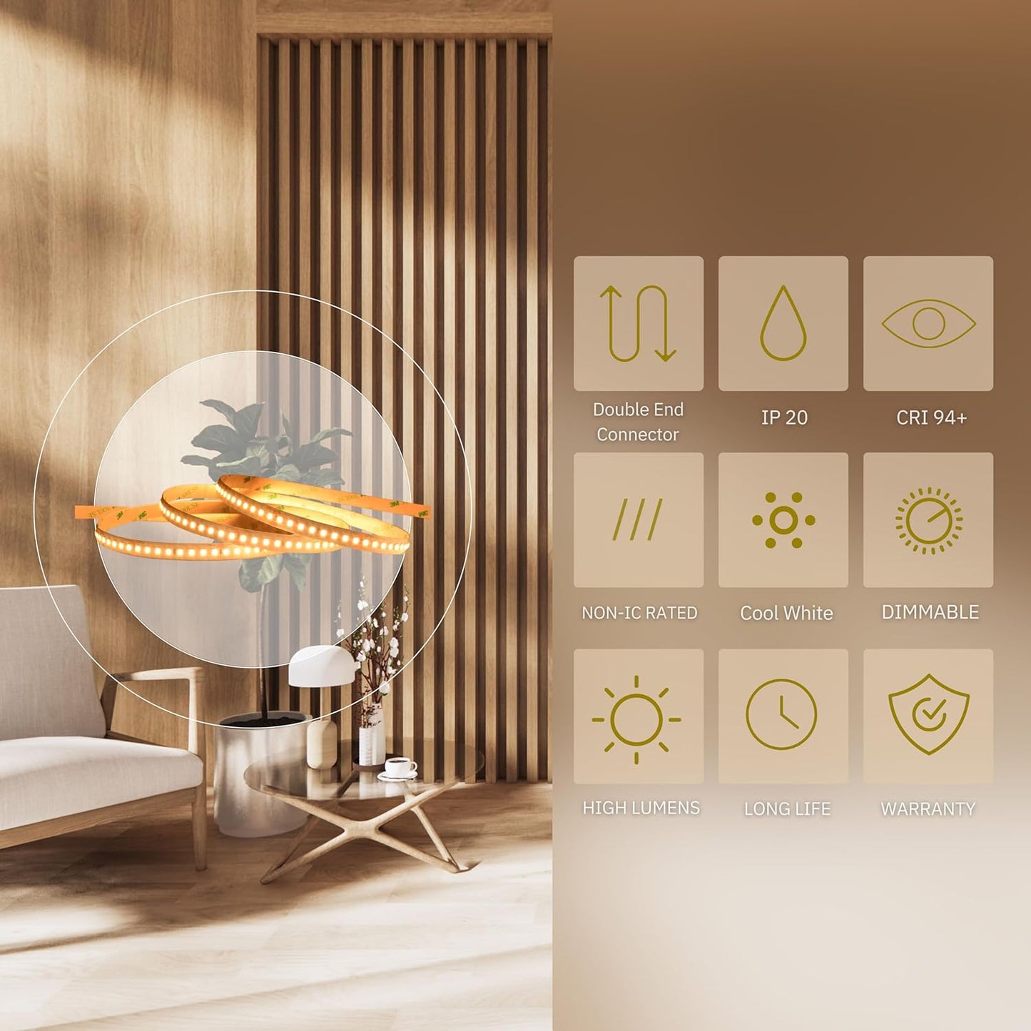 P-5047 2835 LED 90W 3016M Lumens Cool White 4100k Tape Light