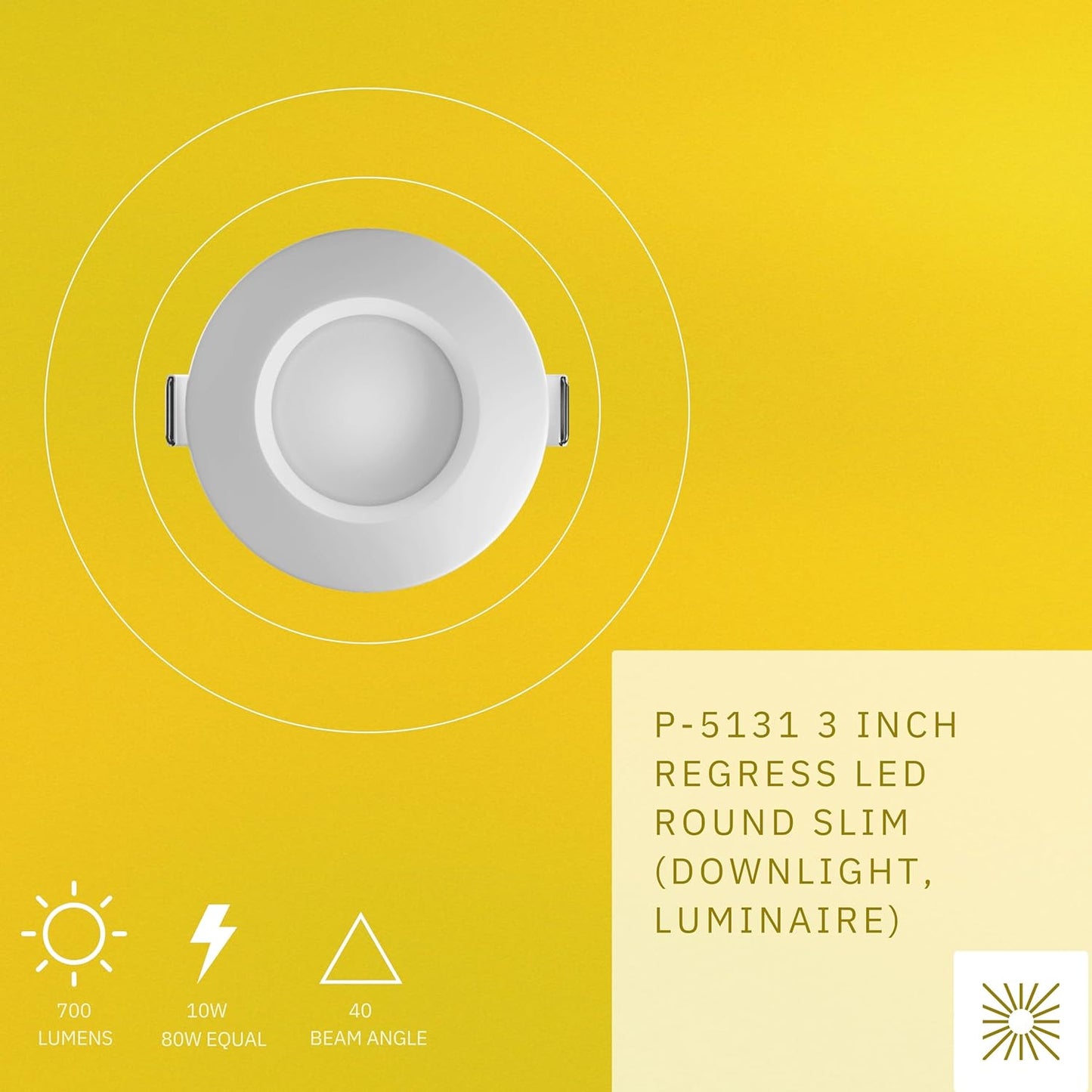 P-5131 3 Inch Round White 10W 700 Lumens 5CCT Slim Light