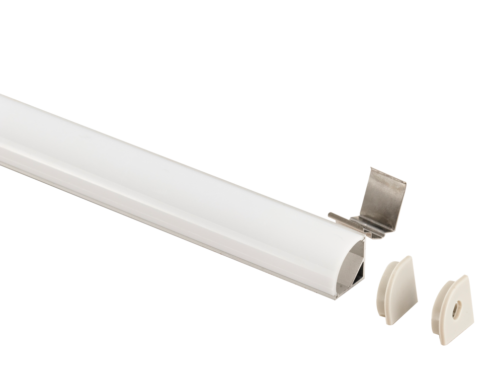 Perlglow P-96323 Silver Finsih Pc opal Cover Material Frosted 1/2" aluminum surface mount corner channel