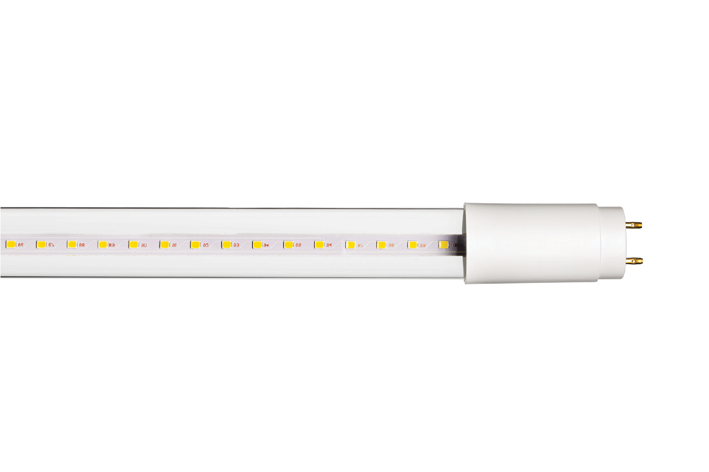 Perlglow 42W 8 Ft T8 Shape Single Pin Base Glass Lens Type B Ballast Bypass Frosted LED Tube Light 3500k Neutral White