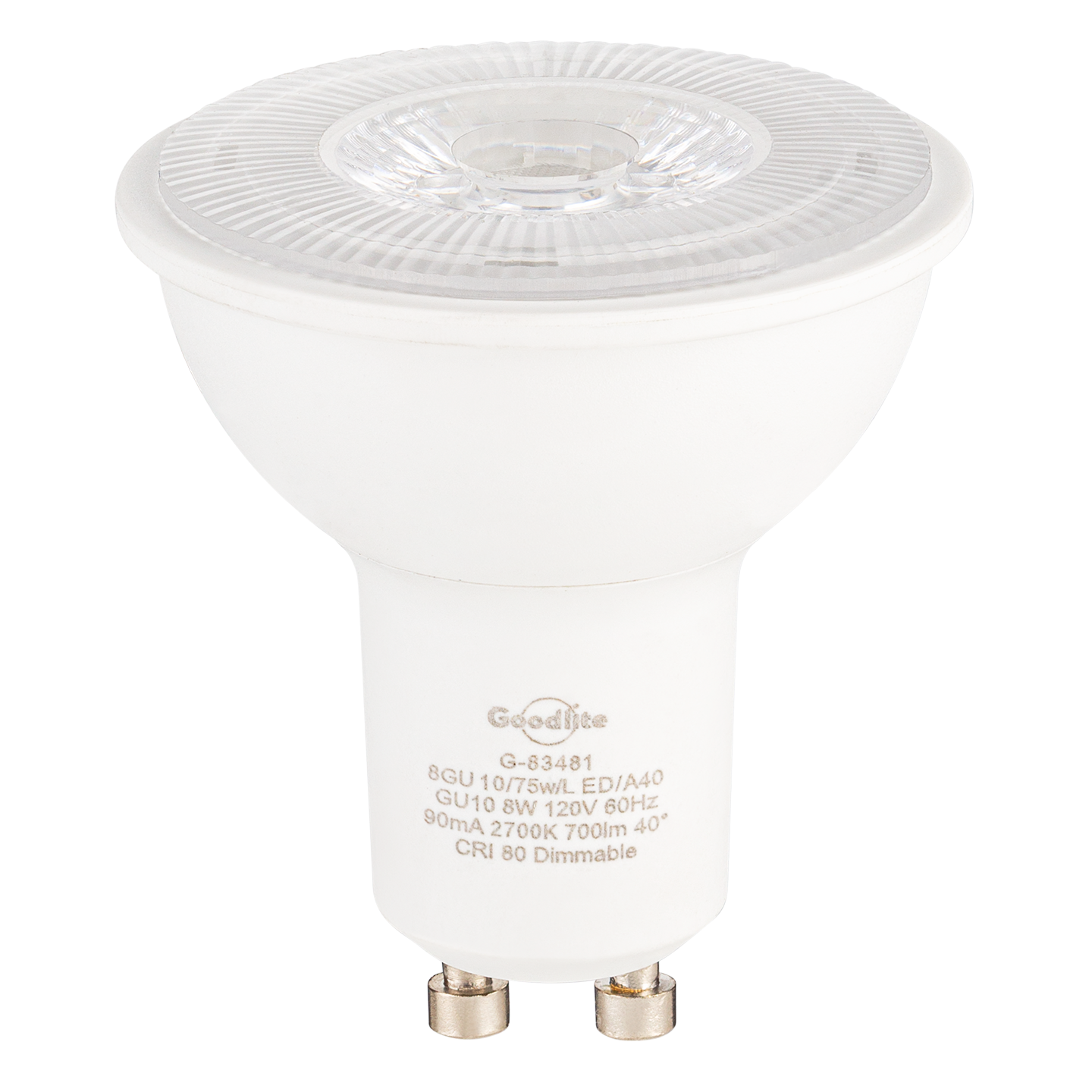 Perlglow 8 Watts MR16 Shape GU10 Base Type 700 Lumens Clear LED Light Bulb 2700K Soft White