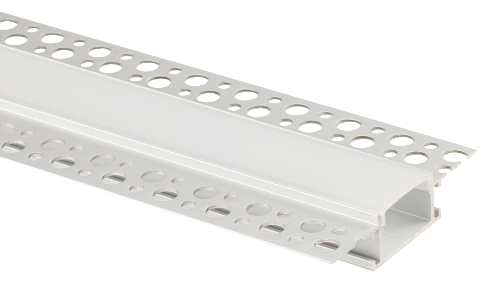 Perlglow P-96421 Silver Finsih Pc opal Cover Material Frosted 1" aluminum trimless channel