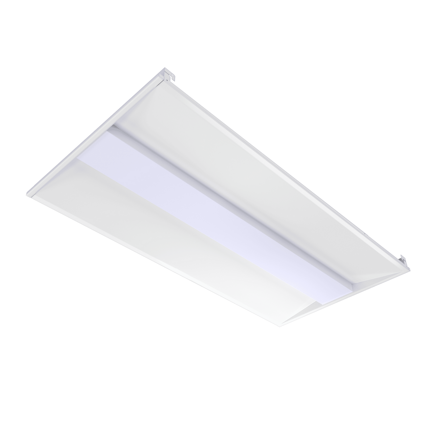 Perlglow 2X4 50/60/70W 6500/7800/9100 Lumens Frosted Wet Rated Selectable CCT 30,35,41,50,65K Square Center Basket Troffer