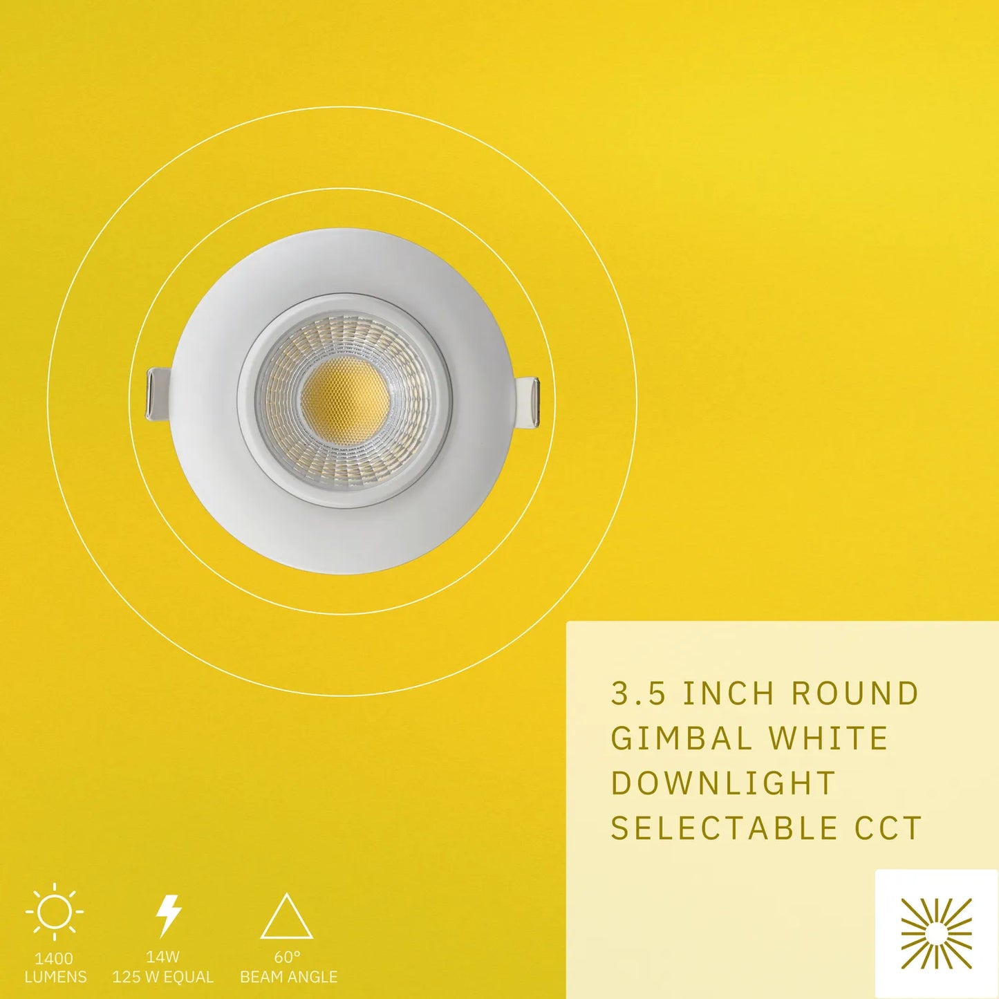 P-6174 3.5 Inch Round White 14W 1400 Lumens 5CCT Gimbal Light