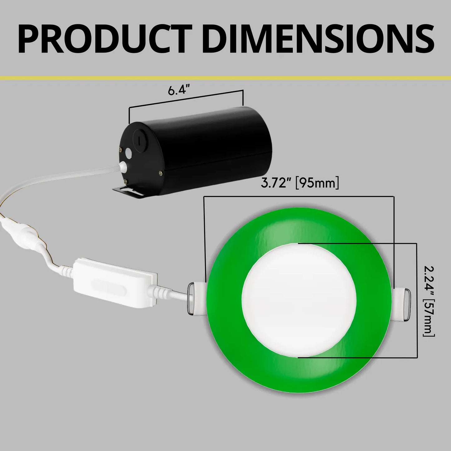 P-7299 3 Inch Round Green Finish, 8W, 600 Lumens, 5CCT Slim Light