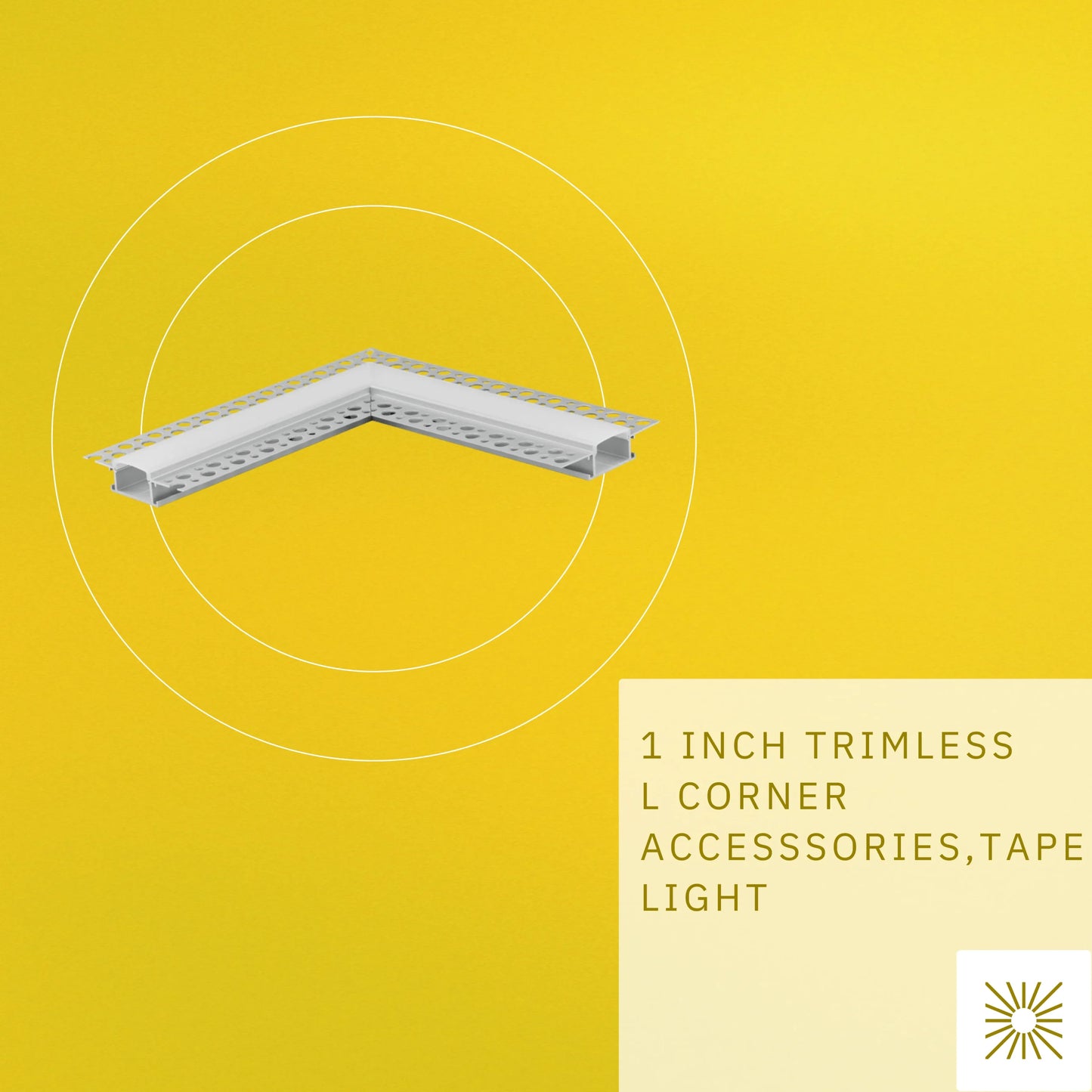 P-5302 1 inch Trimless L Corner Channel, Tape Light Size 20mm, Aluminum Channel, IC Rated, Air Tight, Wet Location