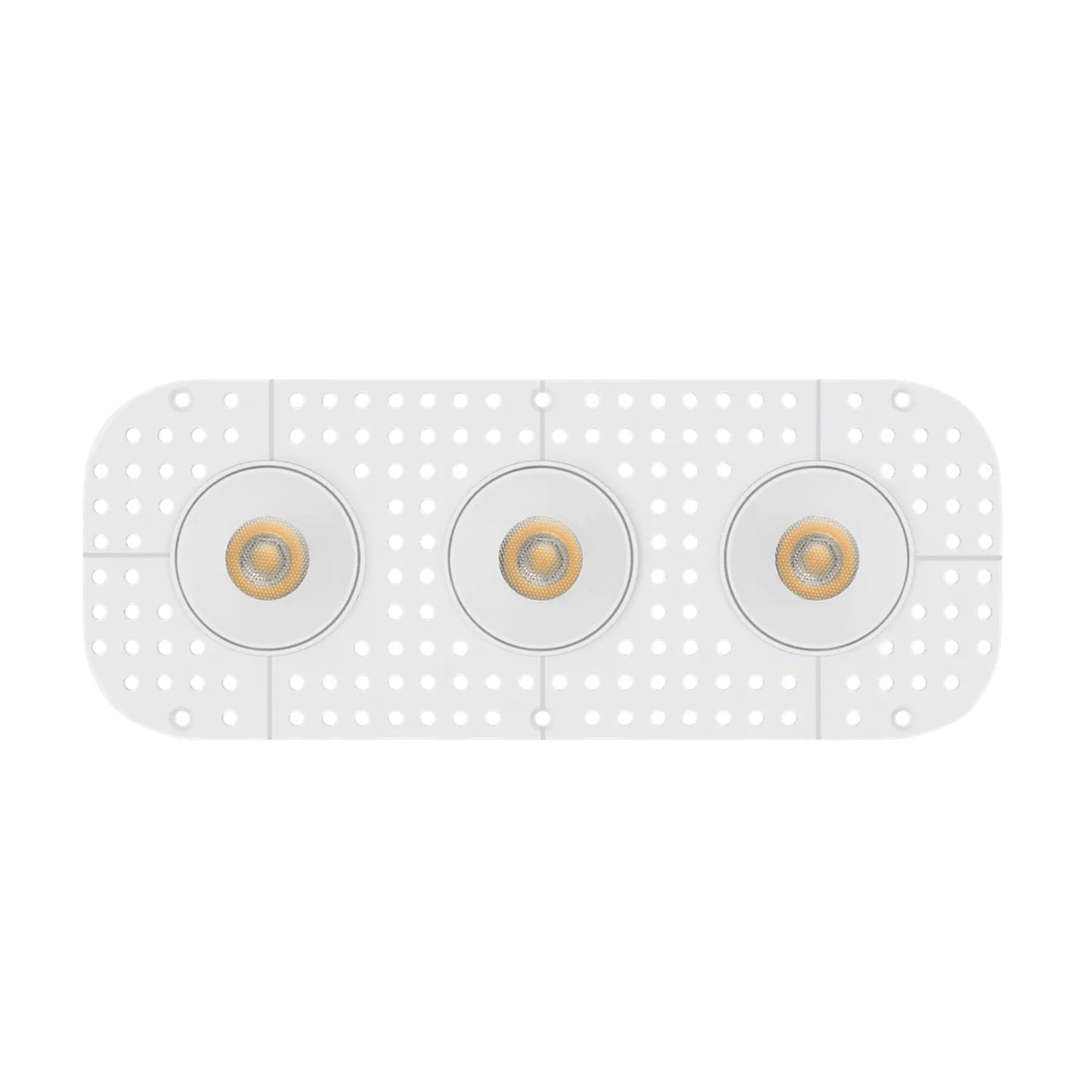 P-7369 1.5 Inch Trimless 3 Head Round White 21W, 1800 Lumens, 5CCT Recessed Light