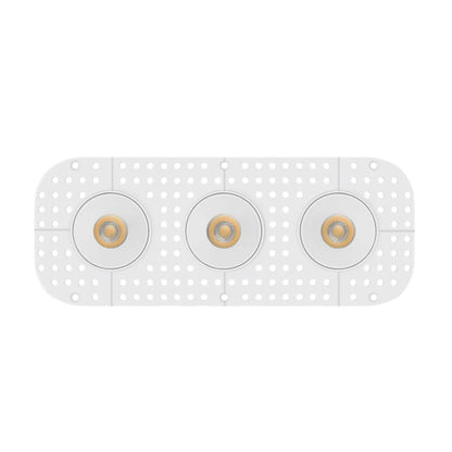 P-7369 1.5 Inch Trimless 3 Head Round White 21W, 1800 Lumens, 5CCT Recessed Light