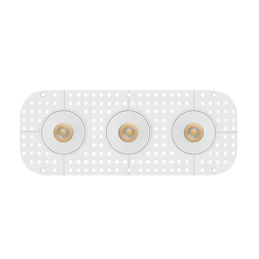 P-7369 1.5 Inch Trimless 3 Head Round White 21W, 1800 Lumens, 5CCT Recessed Light