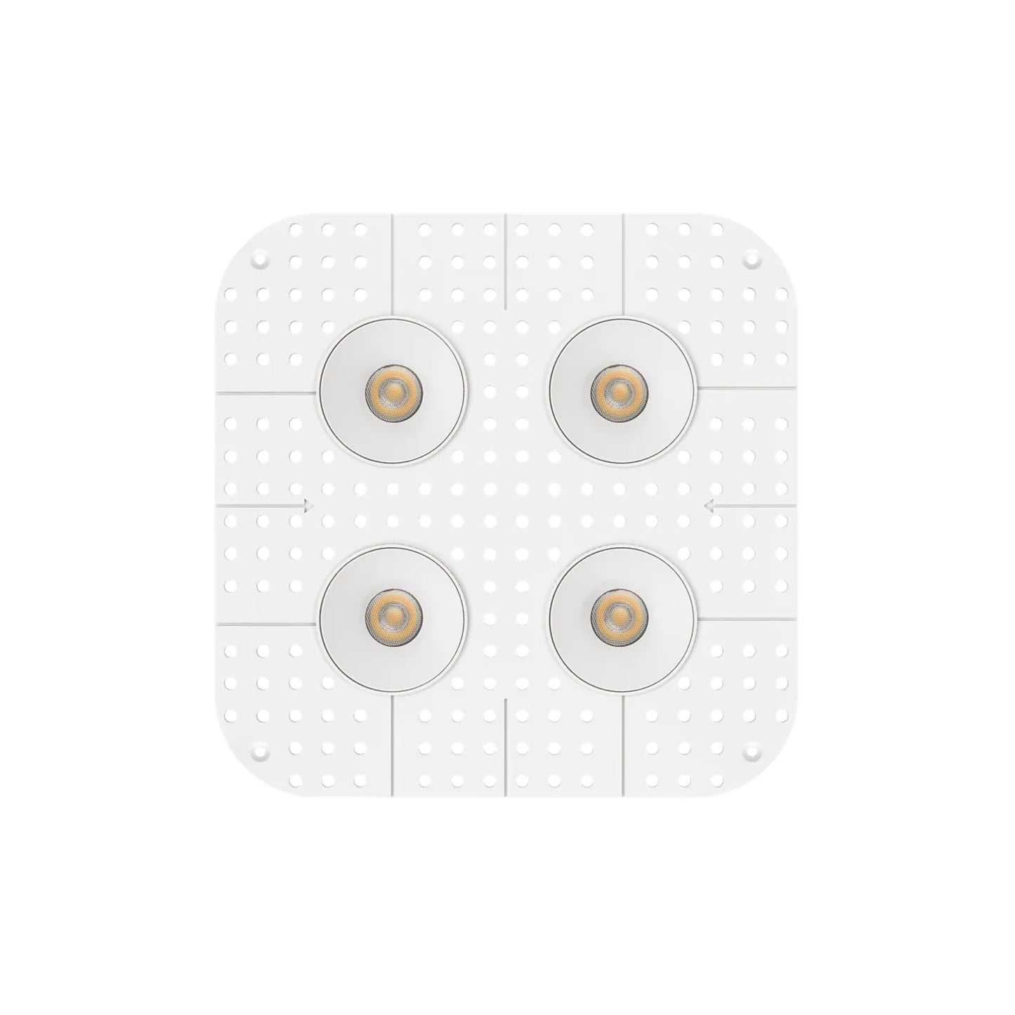 P-7371 1.5 Inch Trimless Quadruple Head Round White 28W, 2400 Lumens, 5CCT Recessed Light