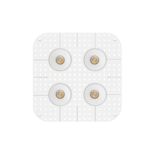 P-7371 1.5 Inch Trimless Quadruple Head Round White 28W, 2400 Lumens, 5CCT Recessed Light