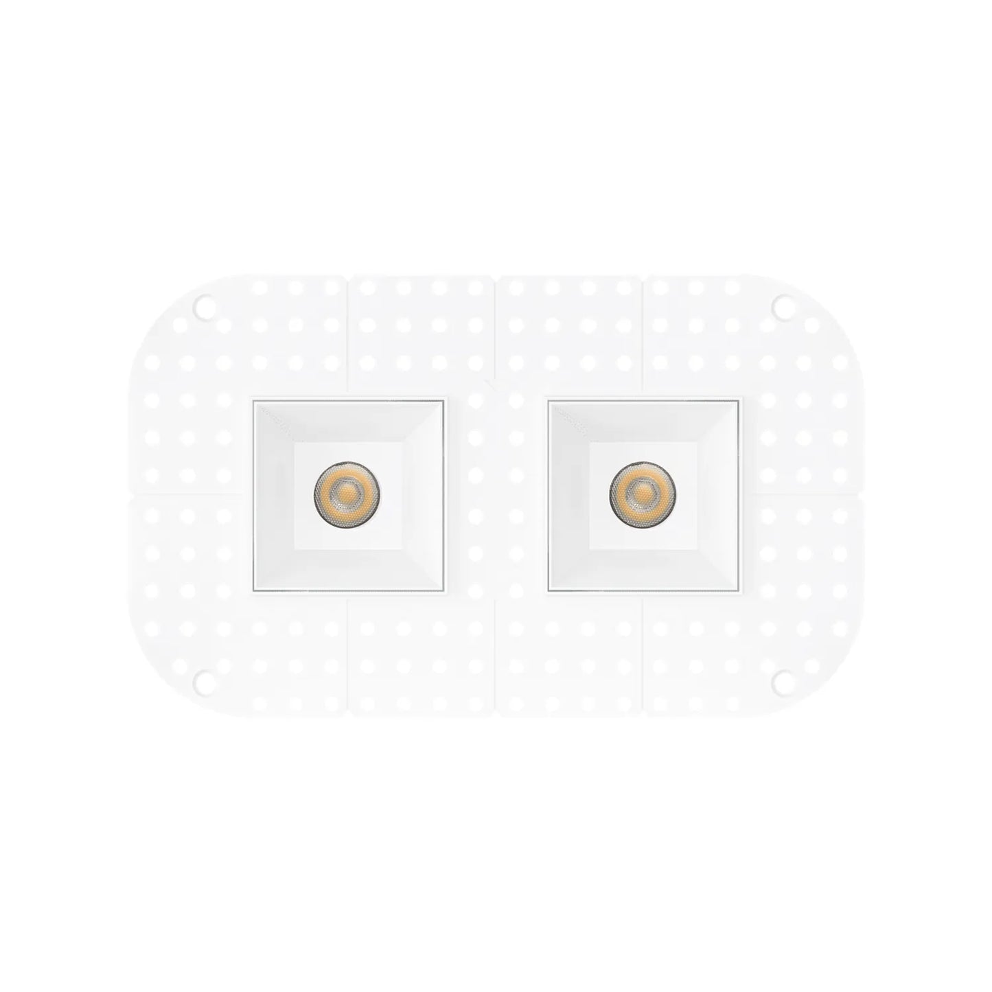 P-7373 1.5 Inch Trimless 2 Head Square White 14W, 1200 Lumens, 5CCT Recessed Light