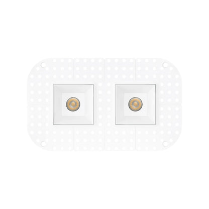 P-7373 1.5 Inch Trimless 2 Head Square White 14W, 1200 Lumens, 5CCT Recessed Light