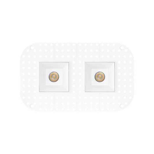 P-7373 1.5 Inch Trimless 2 Head Square White 14W, 1200 Lumens, 5CCT Recessed Light