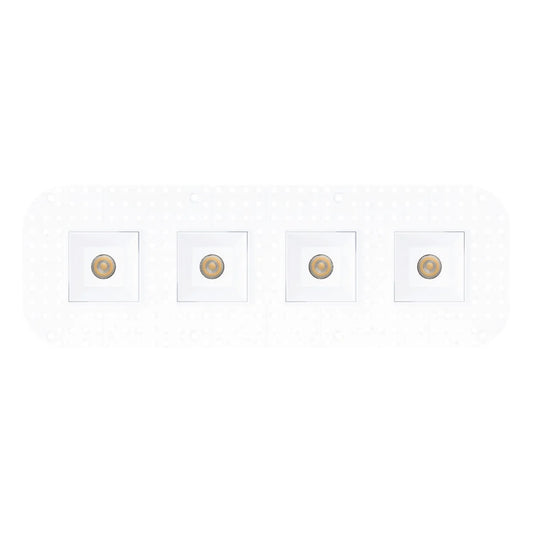 P-7375 1.5 Inch Trimless 4 Head Square White 28W, 2400 Lumens, 5CCT Recessed Light