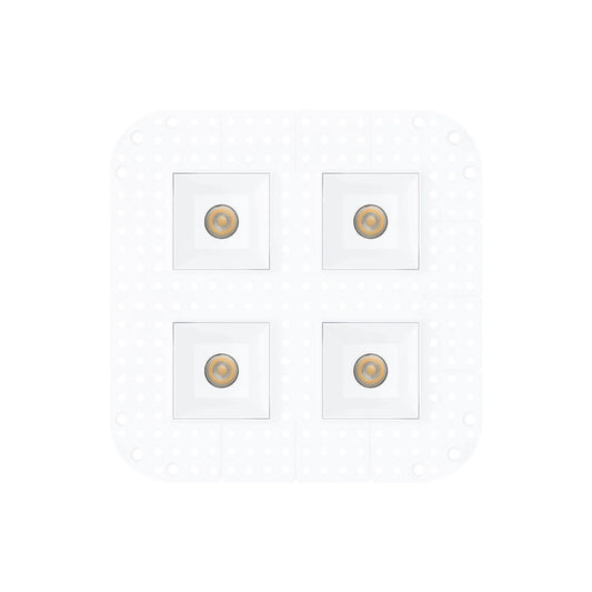 P-7376 1.5 Inch Trimless Quadruple Head Square White 28W, 2400 Lumens, 5CCT Recessed Light