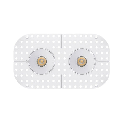 P-7377 1.5 Inch Trimless 2 Head Round White HO, 30W, 2200 Lumens, 5CCT Recessed Light