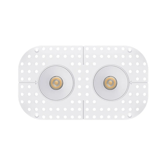 P-7377 1.5 Inch Trimless 2 Head Round White HO, 30W, 2200 Lumens, 5CCT Recessed Light