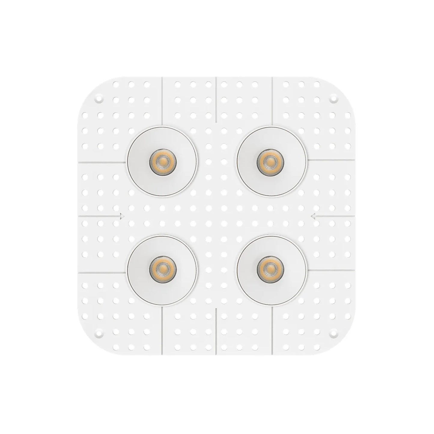 P-7380 1.5 Inch Trimless Quadruple Head Round White HO, 60W, 4400 Lumens, 5CCT Recessed Light