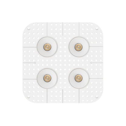 P-7380 1.5 Inch Trimless Quadruple Head Round White HO, 60W, 4400 Lumens, 5CCT Recessed Light
