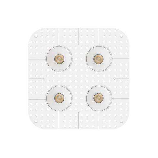 P-7380 1.5 Inch Trimless Quadruple Head Round White HO, 60W, 4400 Lumens, 5CCT Recessed Light