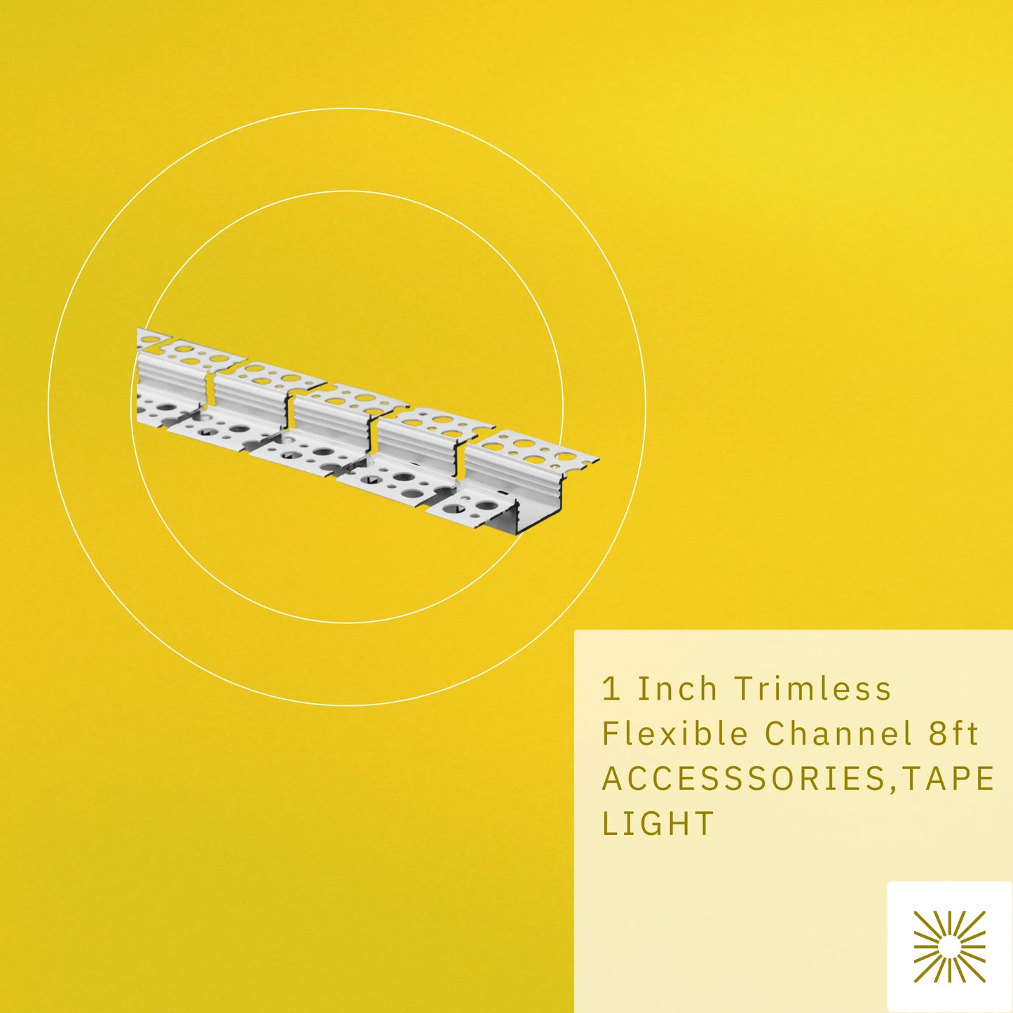 P-5306 1 inch Trimless Channel 8FT, Tape Light Size 22mm, Aluminum Channel, IC Rated