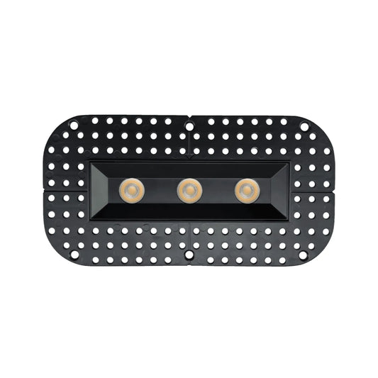 P-7361 1.5 Inch Trimless Ultra-Narrow 3 Head Black HO, 45W, 3300 Lumens, 5CCT Recessed Light