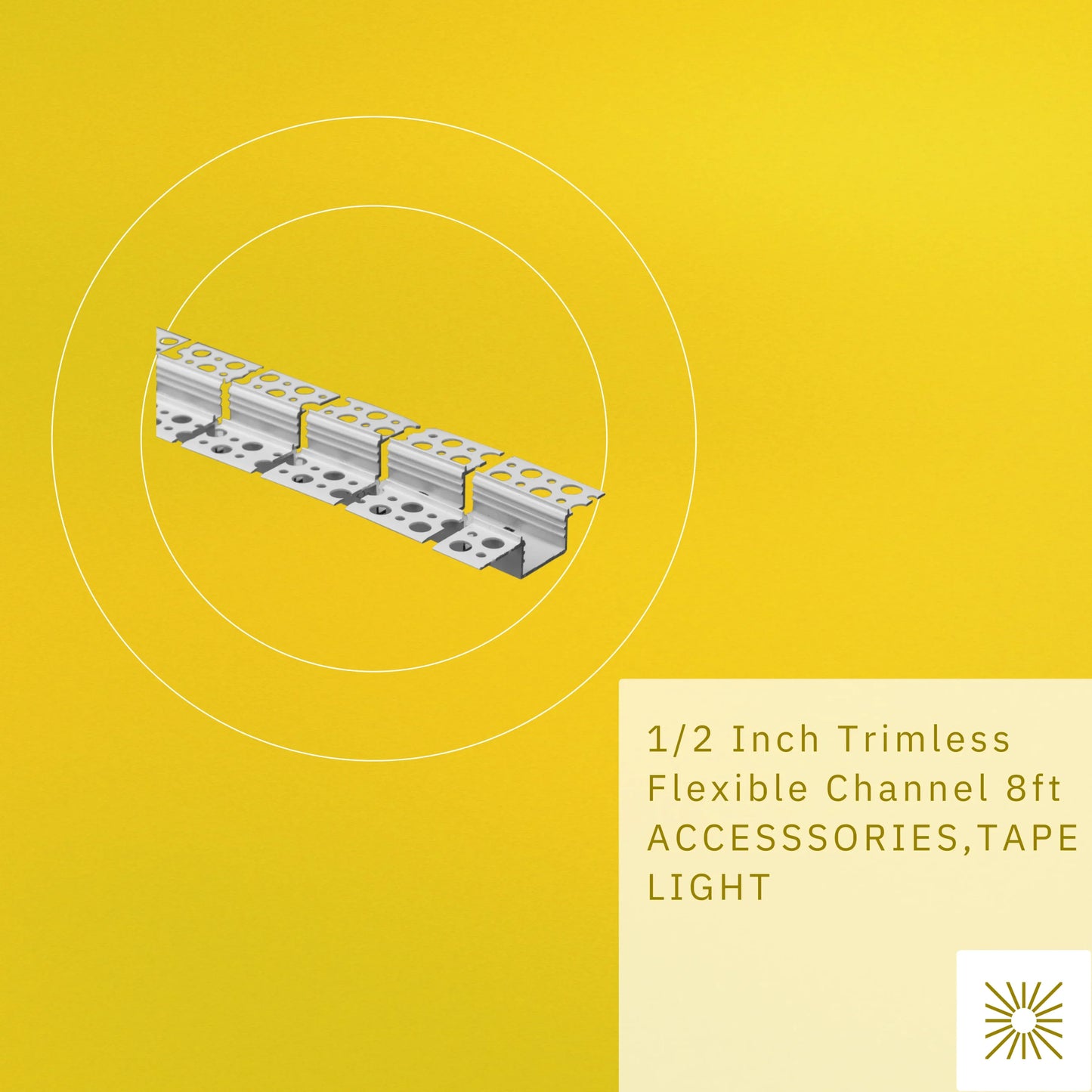 P-5308 1/2 inch Trimless Channel 8FT, Tape Light Size 12mm, Aluminum Channel, IC Rated, Air Tight