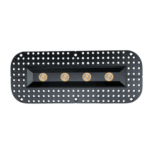 P-7362 1.5 Inch Trimless Ultra-Narrow 4 Head Black HO, 60W, 4400 Lumens, 5CCT Recessed Light
