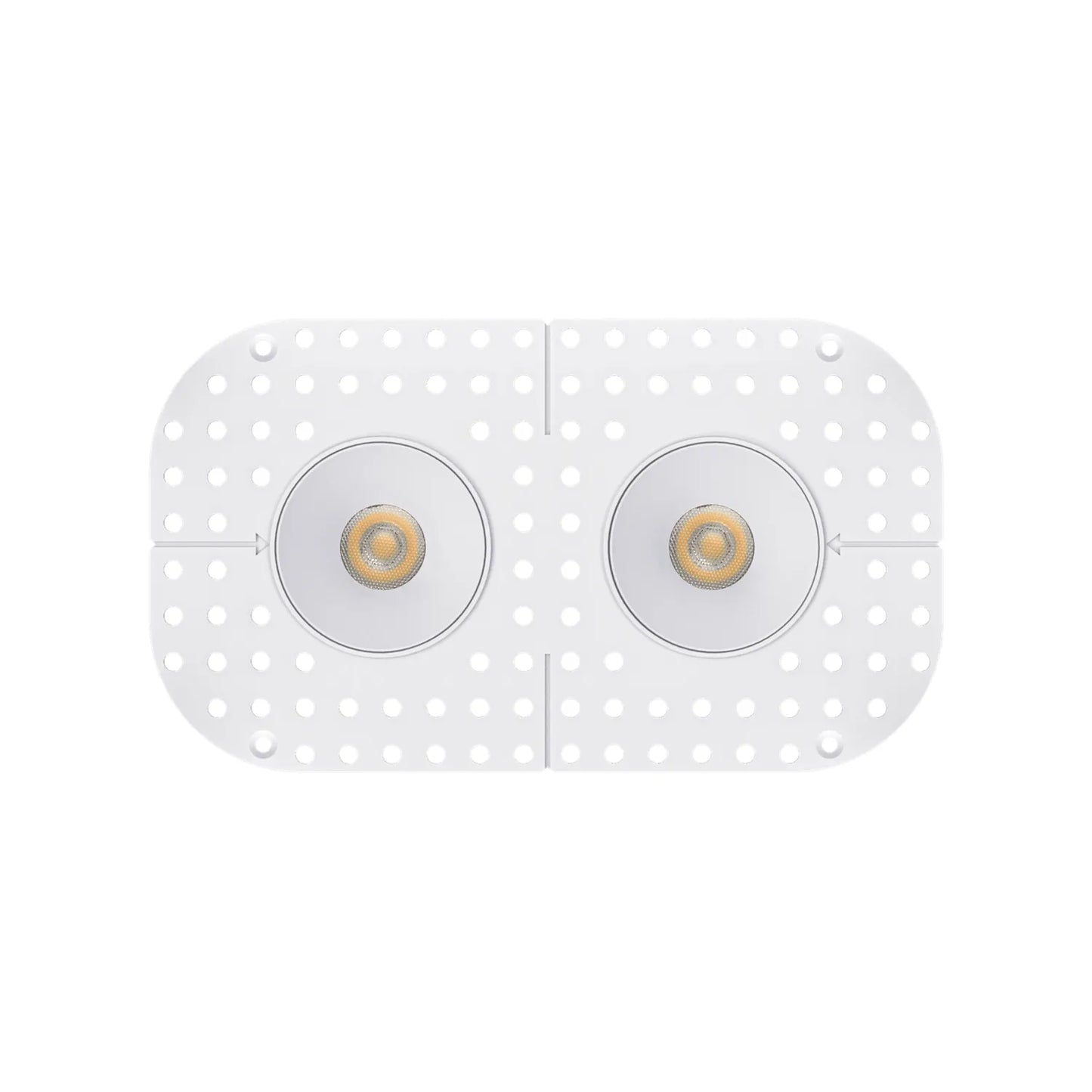 P-7368 1.5 Inch Trimless 2 Head Round White 14W, 1200 Lumens, 5CCT Recessed Light