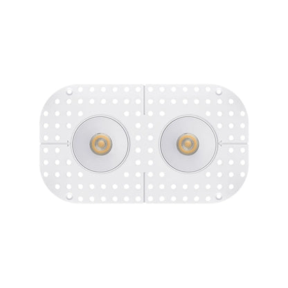 P-7368 1.5 Inch Trimless 2 Head Round White 14W, 1200 Lumens, 5CCT Recessed Light