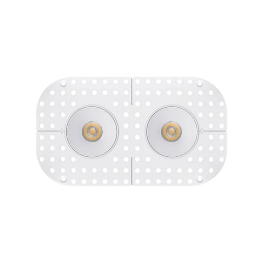 P-7368 1.5 Inch Trimless 2 Head Round White 14W, 1200 Lumens, 5CCT Recessed Light