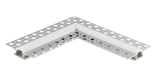 Perlglow P-96325 Silver Finsih Pc opal Cover Material Frosted 1/2" l corner trimless channel