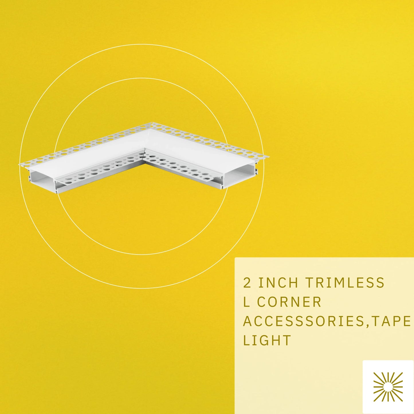 P-5301 2 inch Trimless L Corner Channel, Tape Light Size 47mm, Aluminum Channel, IC Rated, Air Tight, Wet Location