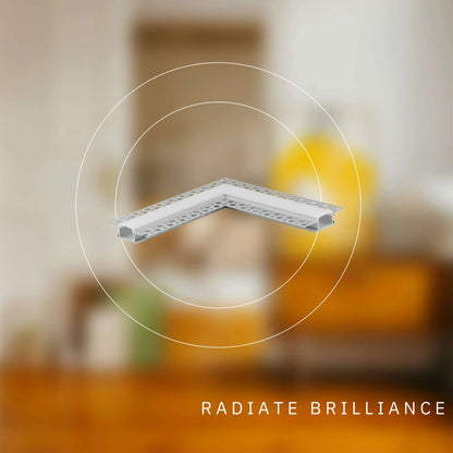 P-5302 1 inch Trimless L Corner Channel, Tape Light Size 20mm, Aluminum Channel, IC Rated, Air Tight, Wet Location