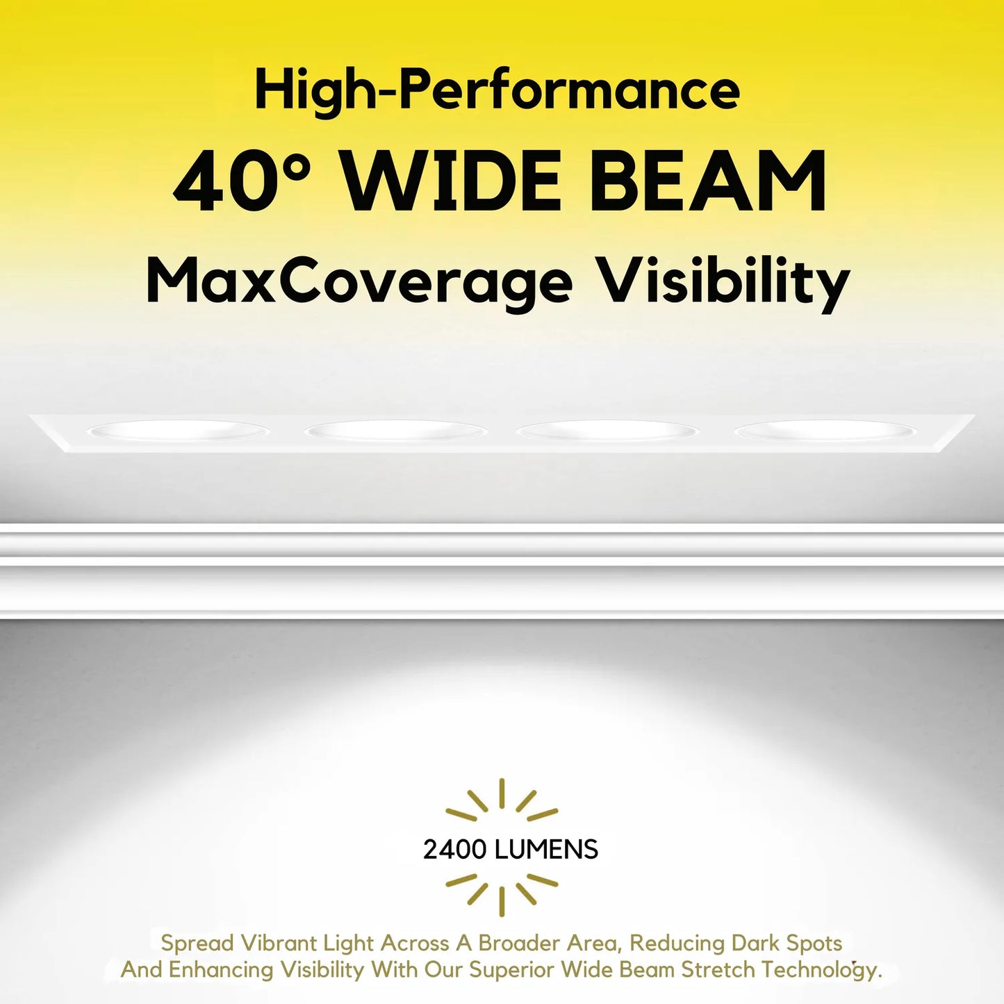 P-7350 1.5 Inch Trimless Ultra-Narrow 4 Head White 28W, 2400 Lumens, 5CCT Recessed Light