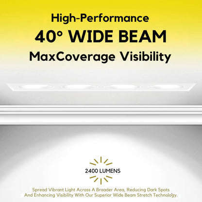 P-7350 1.5 Inch Trimless Ultra-Narrow 4 Head White 28W, 2400 Lumens, 5CCT Recessed Light