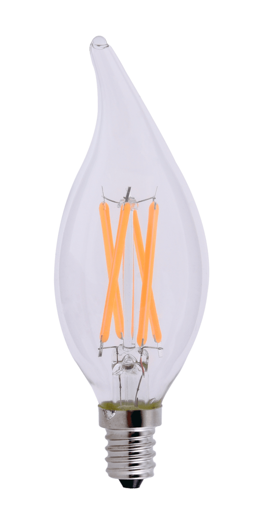 Perlglow 3.5 Watts CA11 Shape E12 Base Type 400 Lumens Clear Candelabra Flame Tip LED Light Bulb 2700K Soft White