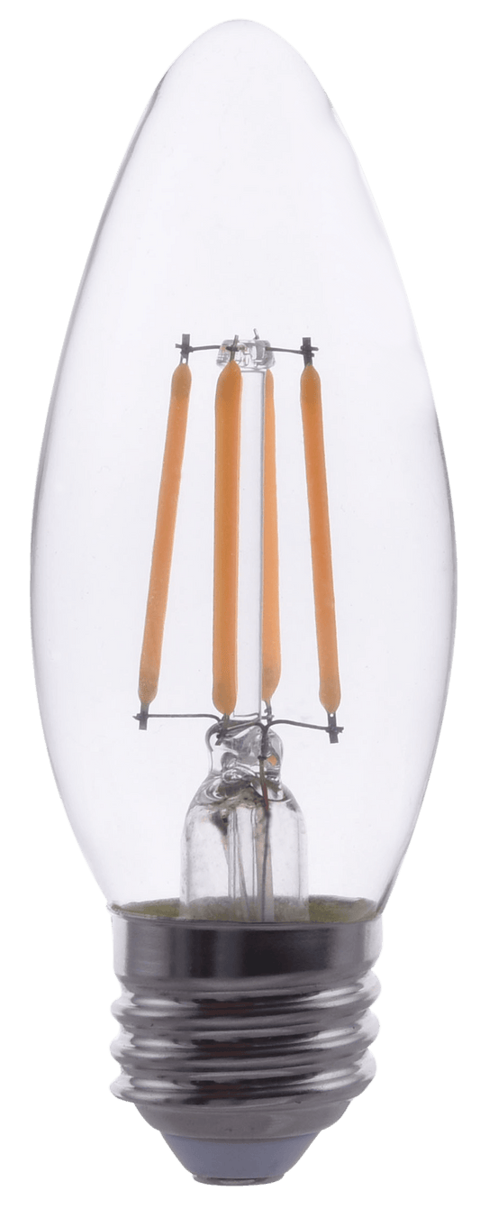 Perlglow 5 Watts B11 Shape E26 Base Type 600 Lumens Clear Candelabra Torpedo LED Light Bulb 2700K Soft White