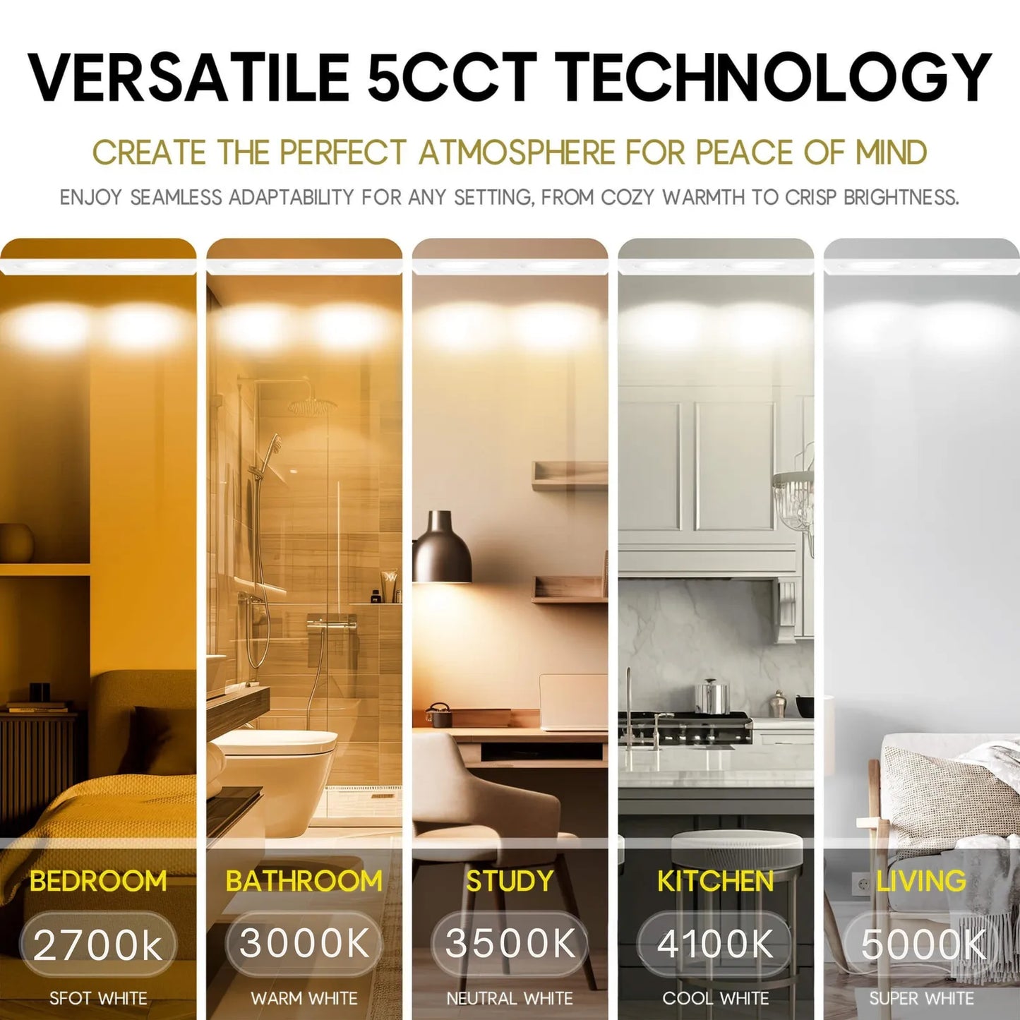 P-7358 1.5 Inch Trimless Ultra-Narrow 4 Head White HO, 60W, 4400 Lumens, 5CCT Recessed Light