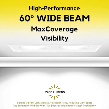 P-7377 1.5 Inch Trimless 2 Head Round White HO, 30W, 2200 Lumens, 5CCT Recessed Light