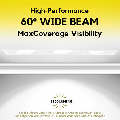 P-7378 1.5 Inch Trimless 3 Head Round White HO, 45W, 3300 Lumens, 5CCT Recessed Light