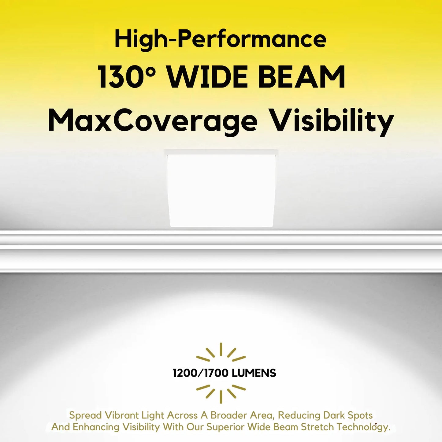 P-7367 4 Inch Trimless Square White Drop Lens, 15/20W, 1200/1700 Lumens, 5CCT Recessed Light
