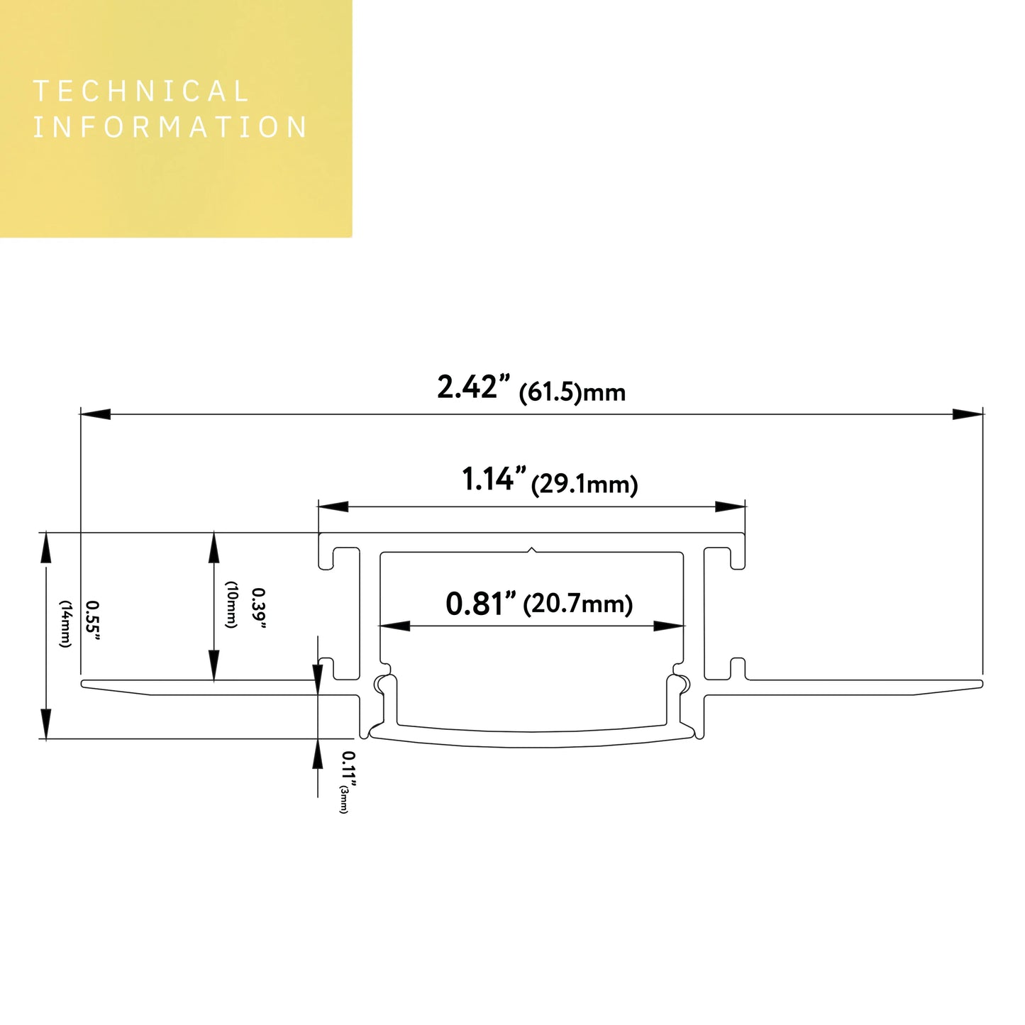 P-5302 1 inch Trimless L Corner Channel, Tape Light Size 20mm, Aluminum Channel, IC Rated, Air Tight, Wet Location