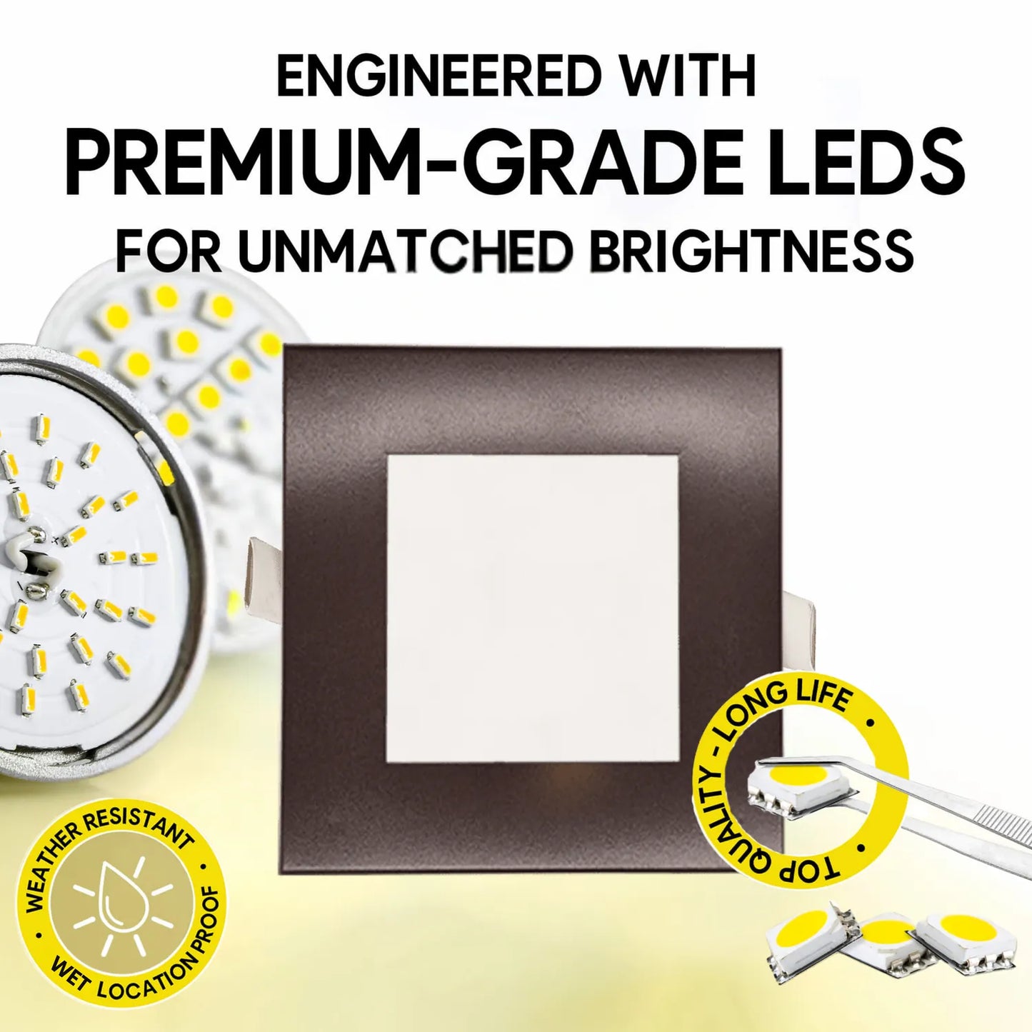 P-5157 4 Inch Square Bronze 12W 1000 Lumens 5CCT Slim Ultra-Thin light