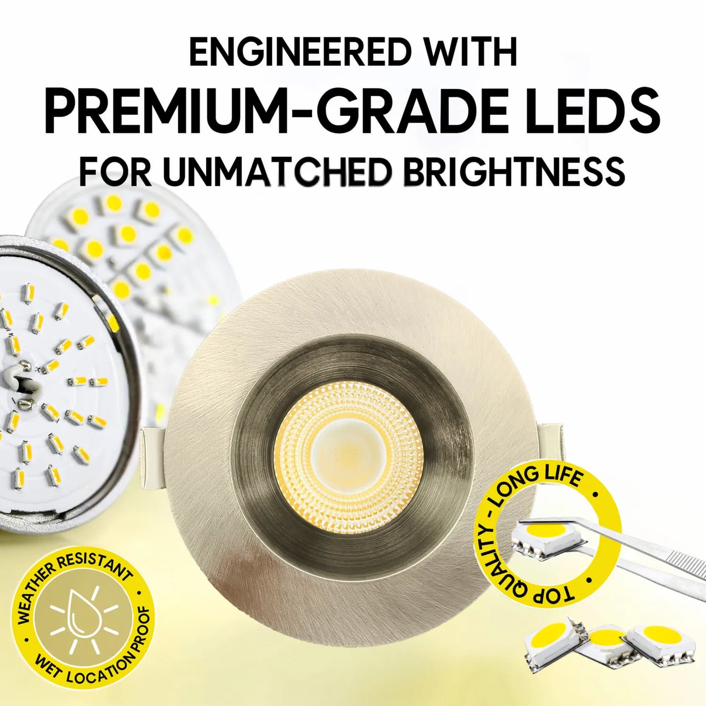 P-7165 3.5 Inch Round Brushed Nickel HO 18-30W, 1700-2700 Lumens 5CCT Recessed Light