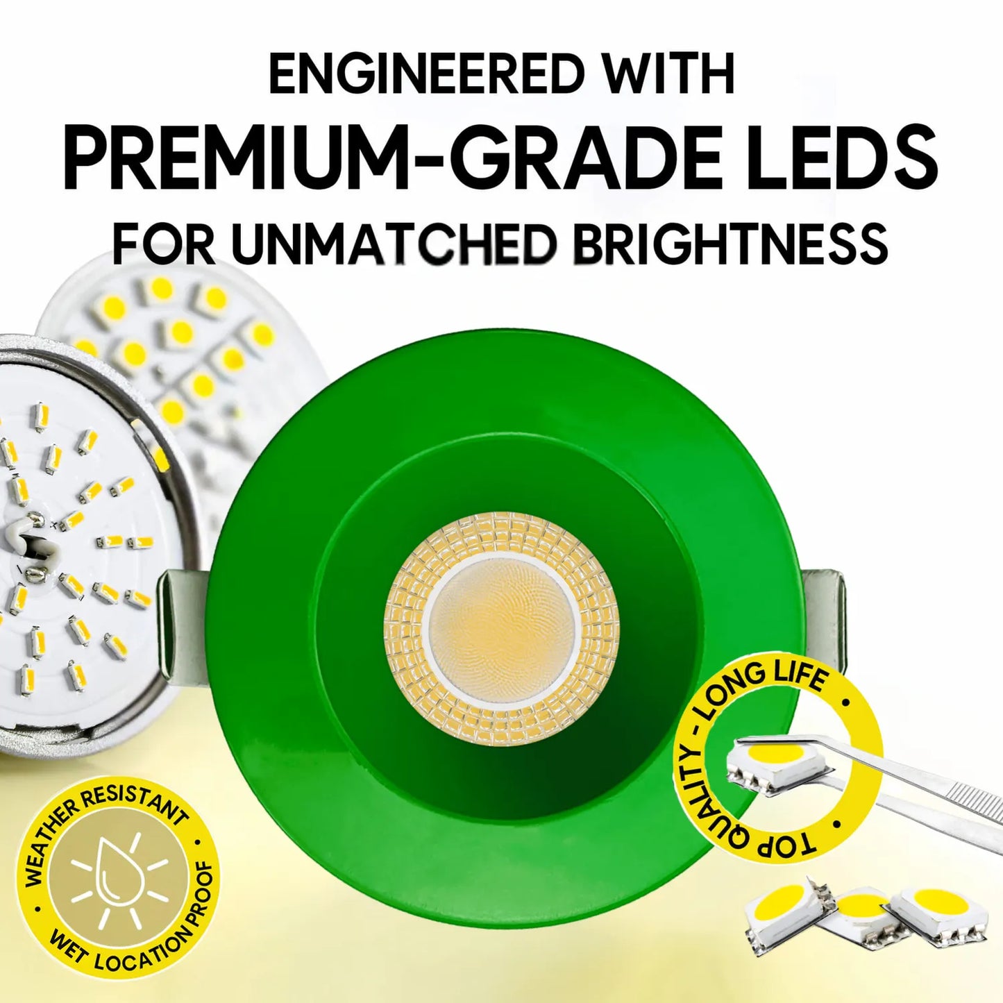 P-7275 3 Inch Round Green Finish, 9W, 850 Lumens, 5CCT Recessed Light