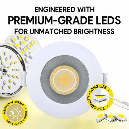 P-7277 3 Inch Round Haze Finish, 9W, 850 Lumens, 5CCT Recessed Light